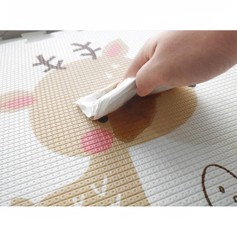 Tapis de jeu puzzle bleu en 6 pièces pour bébé – Image 4
