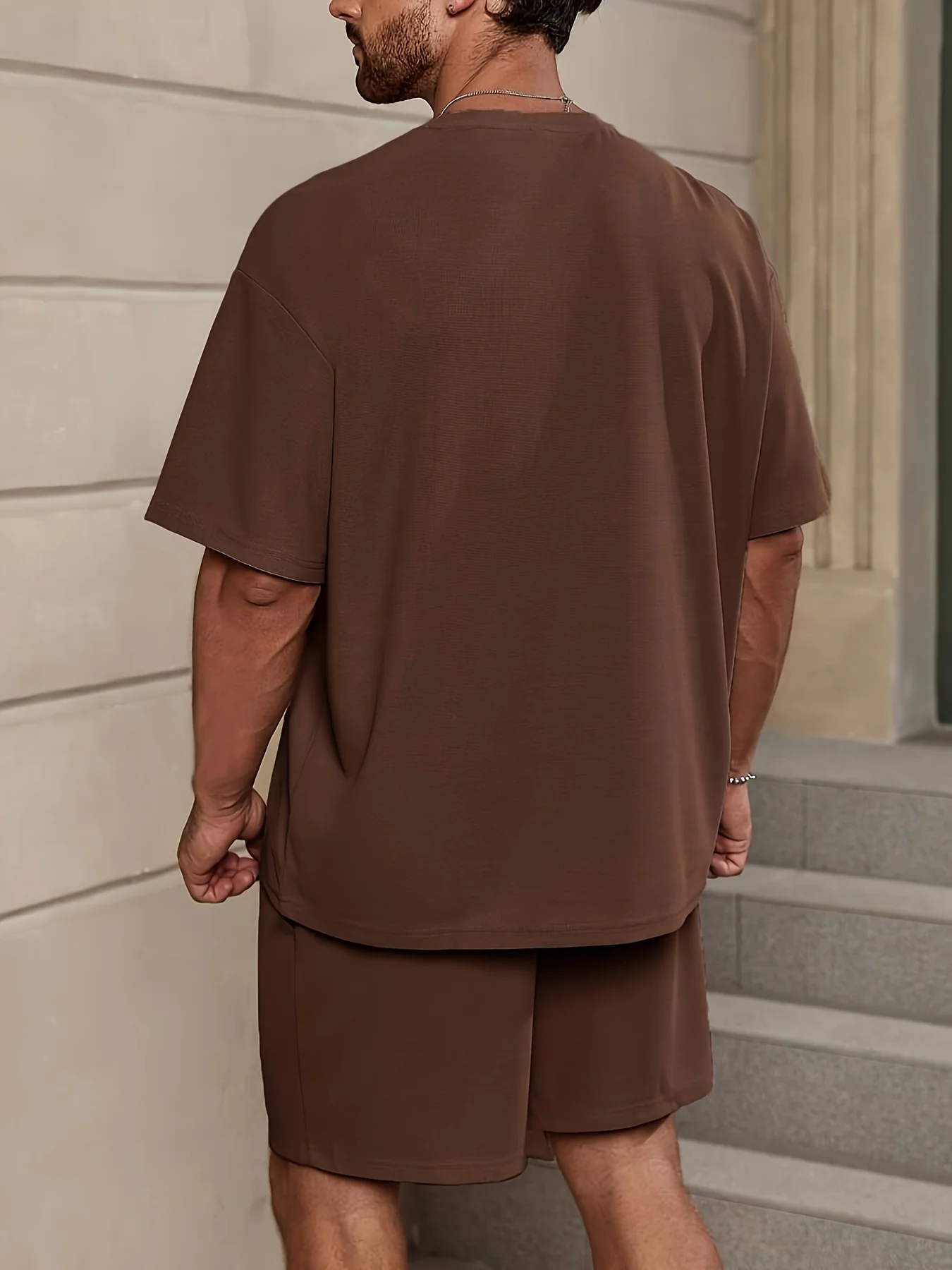 Ensemble 2 pièces , T-shirt à manches courtes à col rond et Short à taille élastique – Image 8