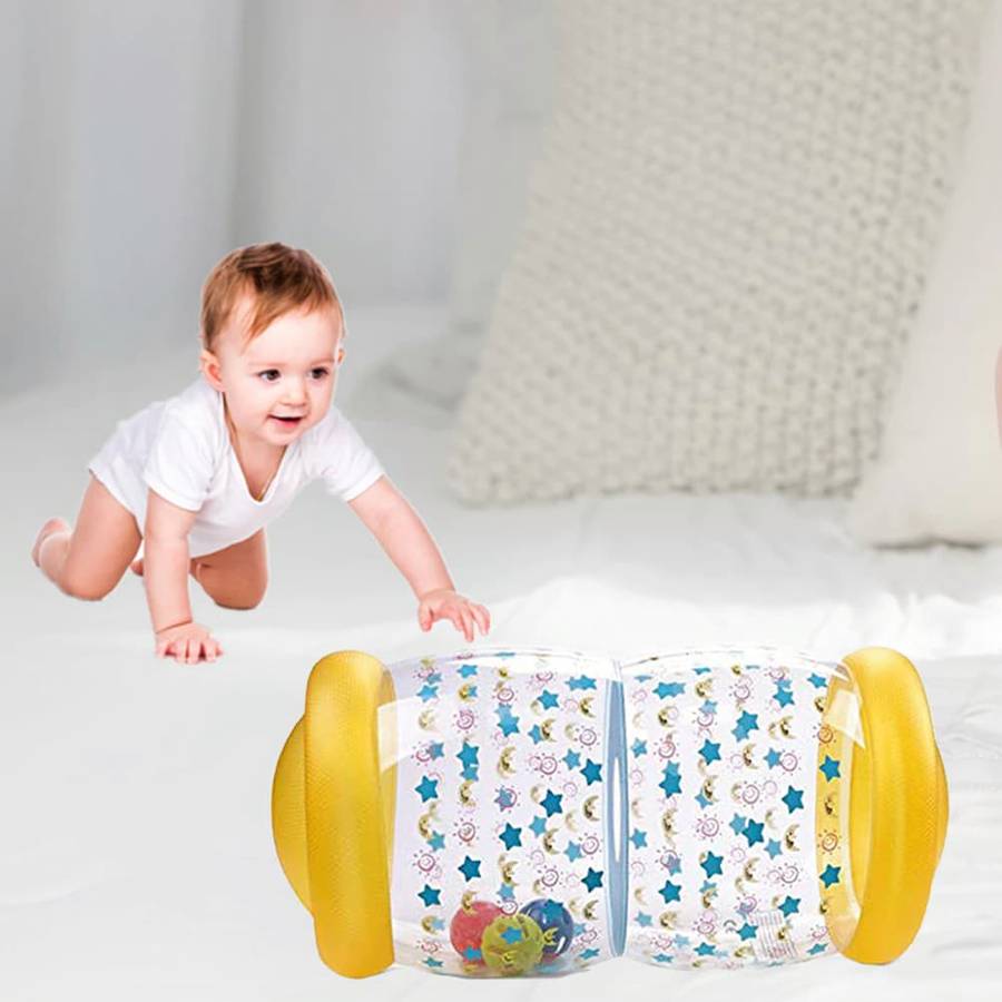 Jouet gonflable bébé rouleau jaune a étoile – Image 4