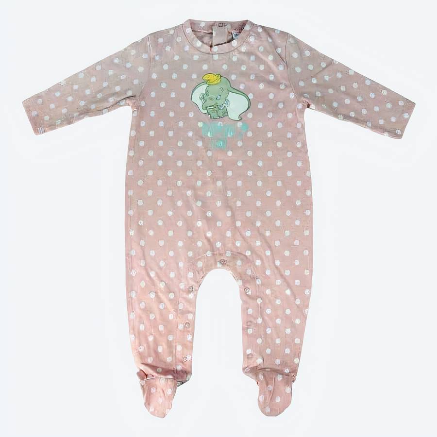 Barboteuse à manches longues Dumbo Rose pour Bébé