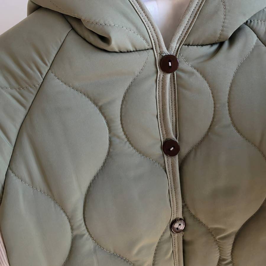 Doudoune bébé garçon vert kaki avec capuche pointue – Image 3