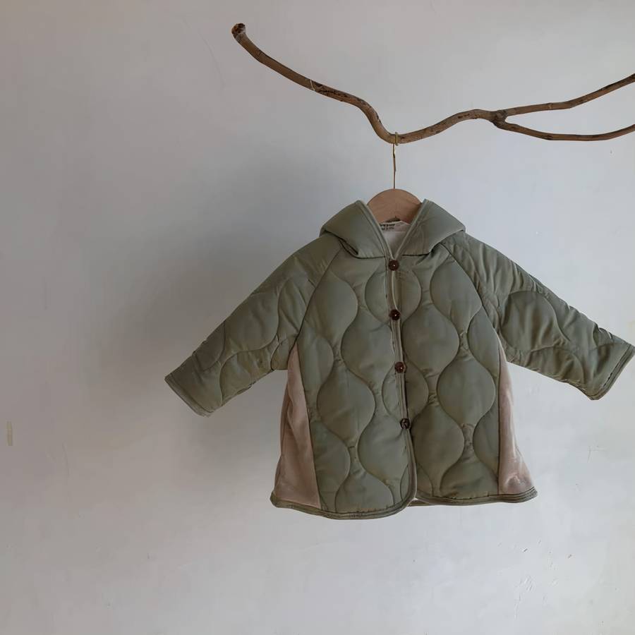 Doudoune bébé garçon vert kaki avec capuche pointue – Image 5