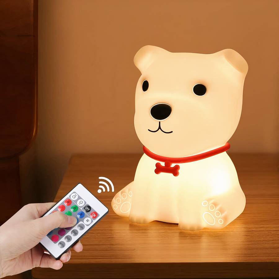 Veilleuse en silicone en forme de petit chien pour bébé – Image 5