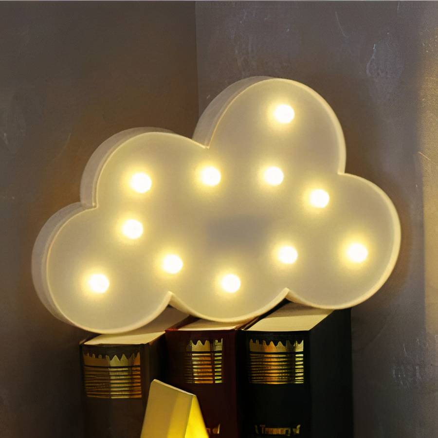 Lampe LED 3D en forme de lune et de nuage – Image 8