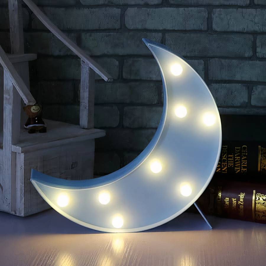 Lampe LED 3D en forme de lune et de nuage – Image 9