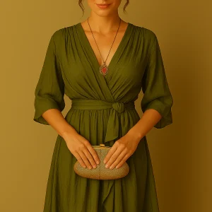 Esperance | Robe en mousseline de soie à col en V