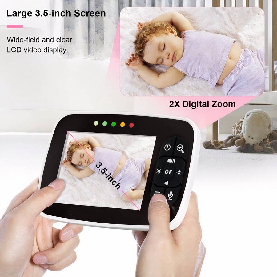 Babyphone vidéo sans fil 3.5 pouces – Image 4