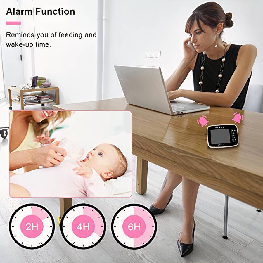 Babyphone vidéo sans fil 3.5 pouces – Image 6