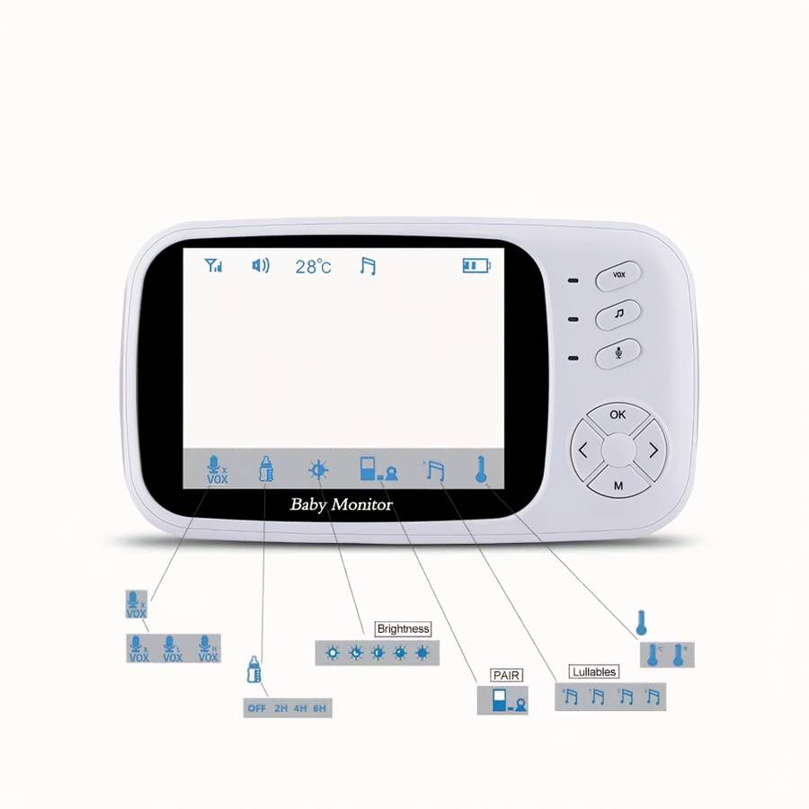 Babyphone vidéo sans fil avec support – Image 4