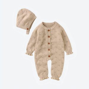 Barboteuse tricotée 100% coton pour bébé