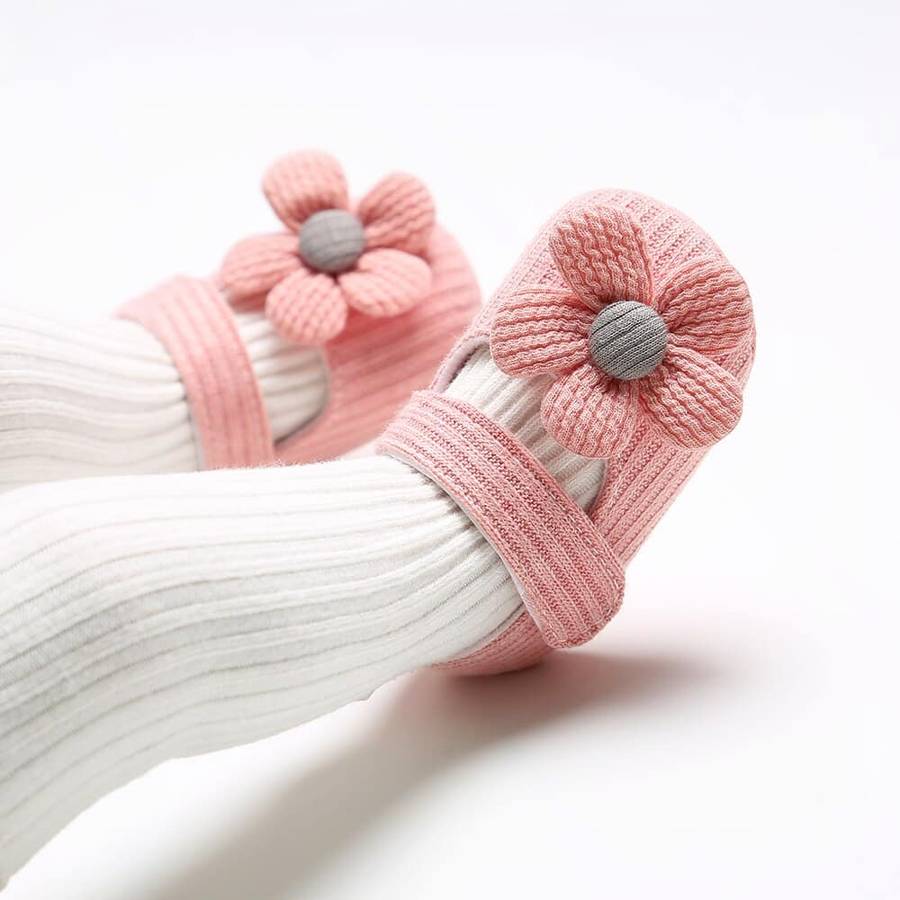 Chaussures en coton à motif de fleur pour nouveau-né – Image 5