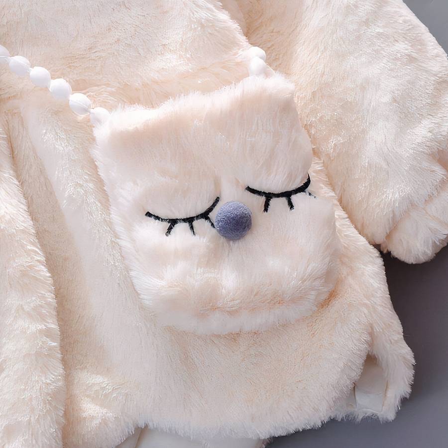 Manteau en peluche avec oreilles de lapin pour bébés – Image 3