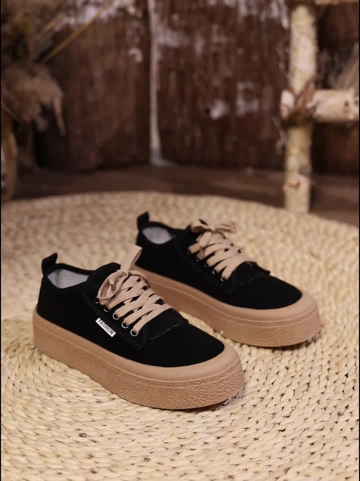 Chaussures à lacets décontractées pour femmes, bout rond bas – Image 8