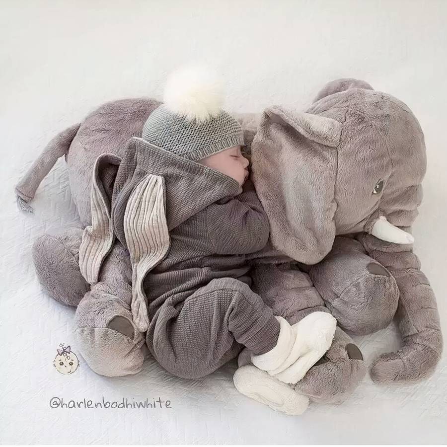Peluche oreiller pour bébé en forme d’éléphant – Image 5