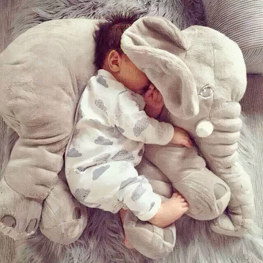 Peluche oreiller pour bébé en forme d’éléphant – Image 4