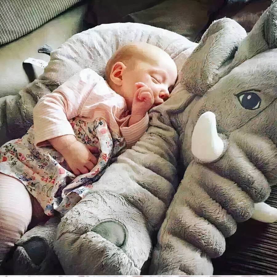 Peluche oreiller pour bébé en forme d’éléphant – Image 6