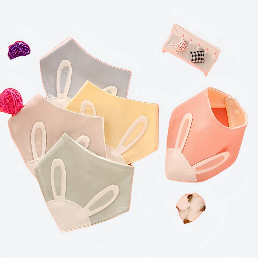 Bavoirs pour bébé en forme de triangle 100% coton – Image 2