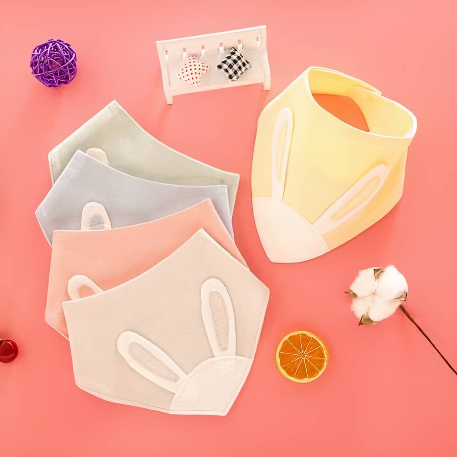 Bavoirs pour bébé en forme de triangle 100% coton – Image 3