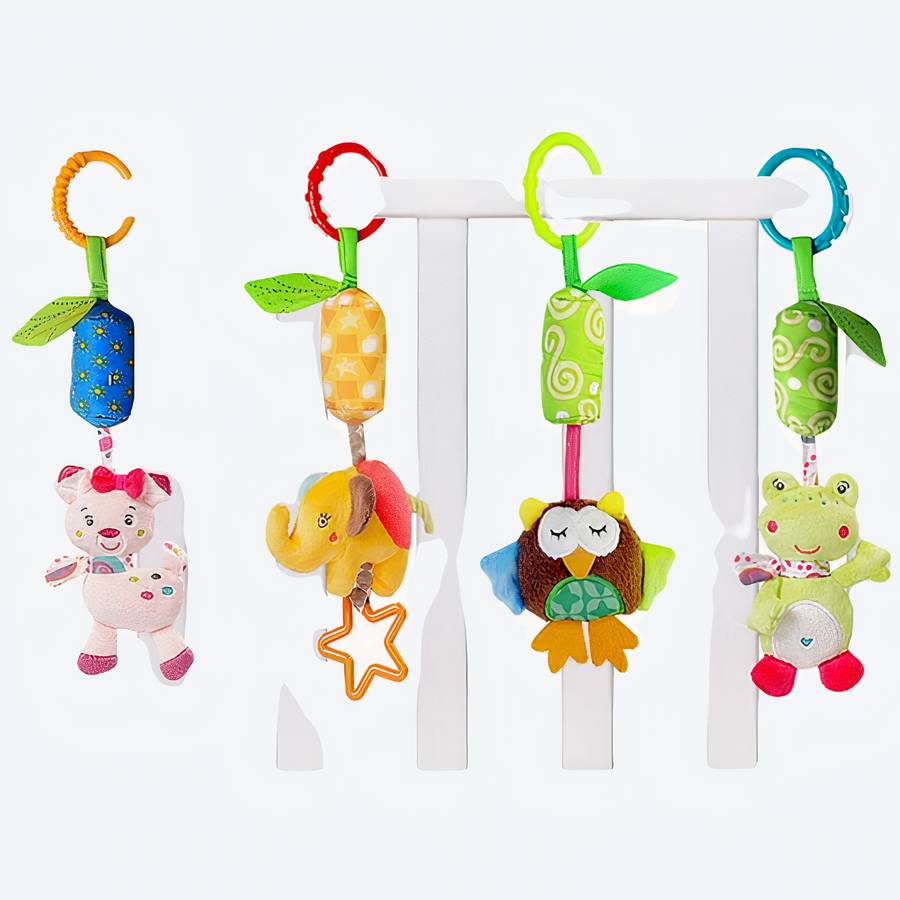 Hochet main en coton avec peluche et cloche – Image 2