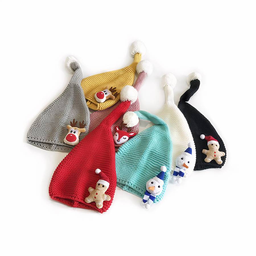 Bonnet de noël en tricot pour bébé fille et garçon – Image 3