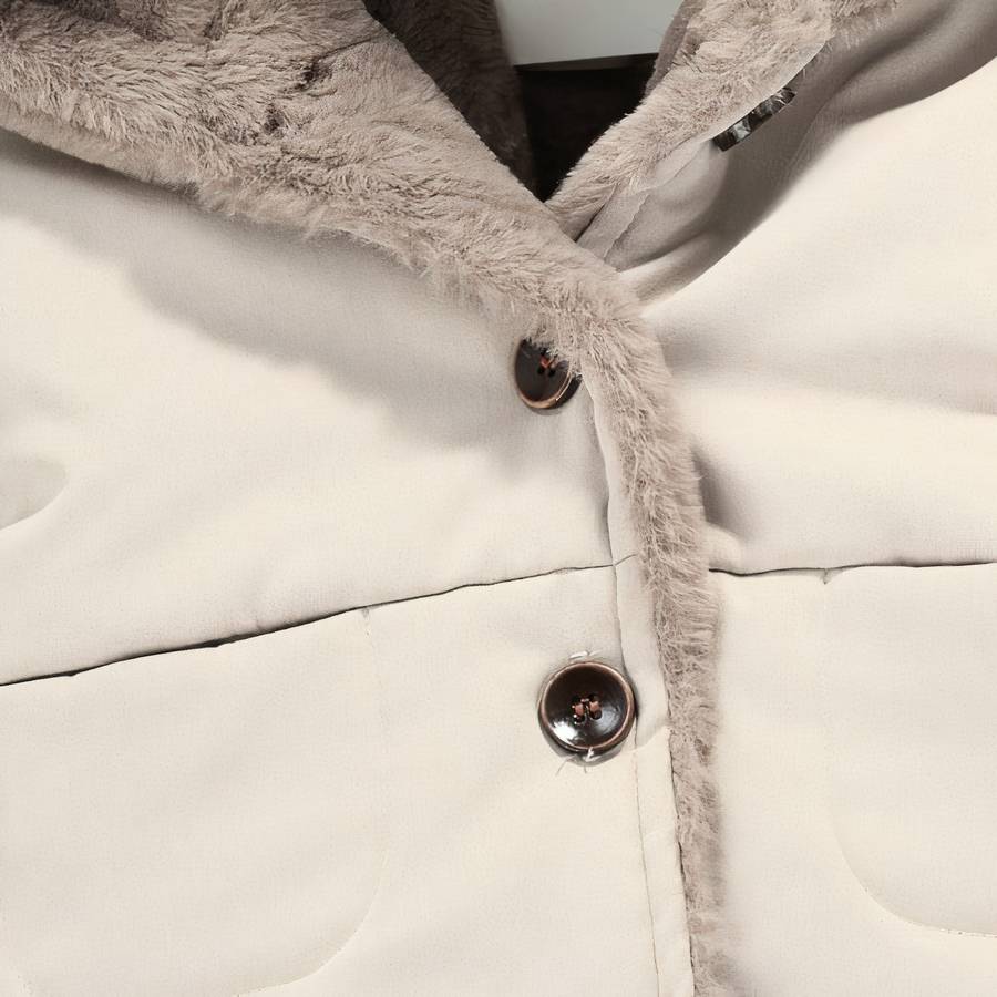 Manteau épais chaud en velours à capuche motif oreille d’ours – Image 9