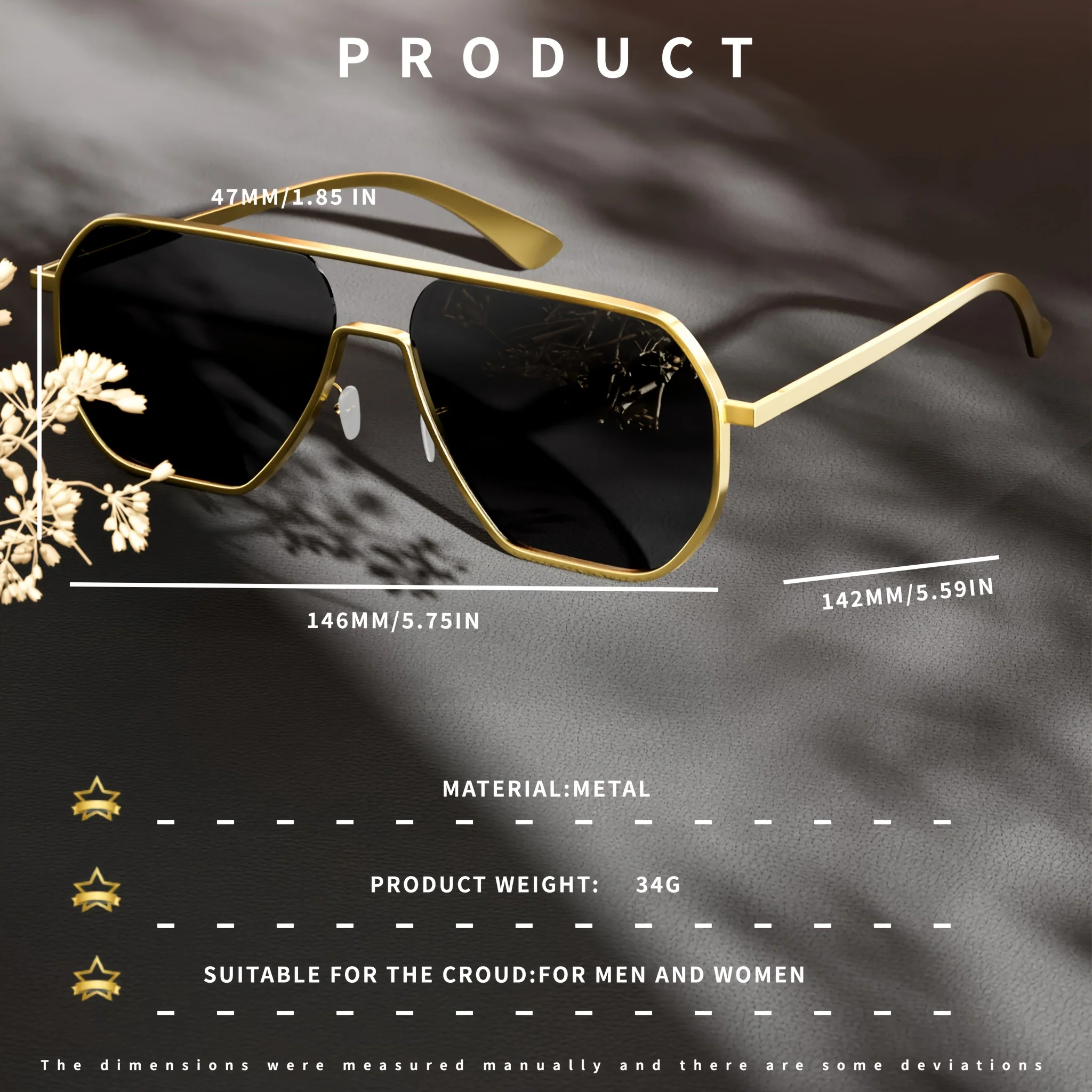 Bandimu Lunettes de luxe rétro pilote tendance pour homme – Monture en métal – Image 6