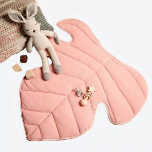 Tapis de jeu en forme de grande feuille en coton pour bébé