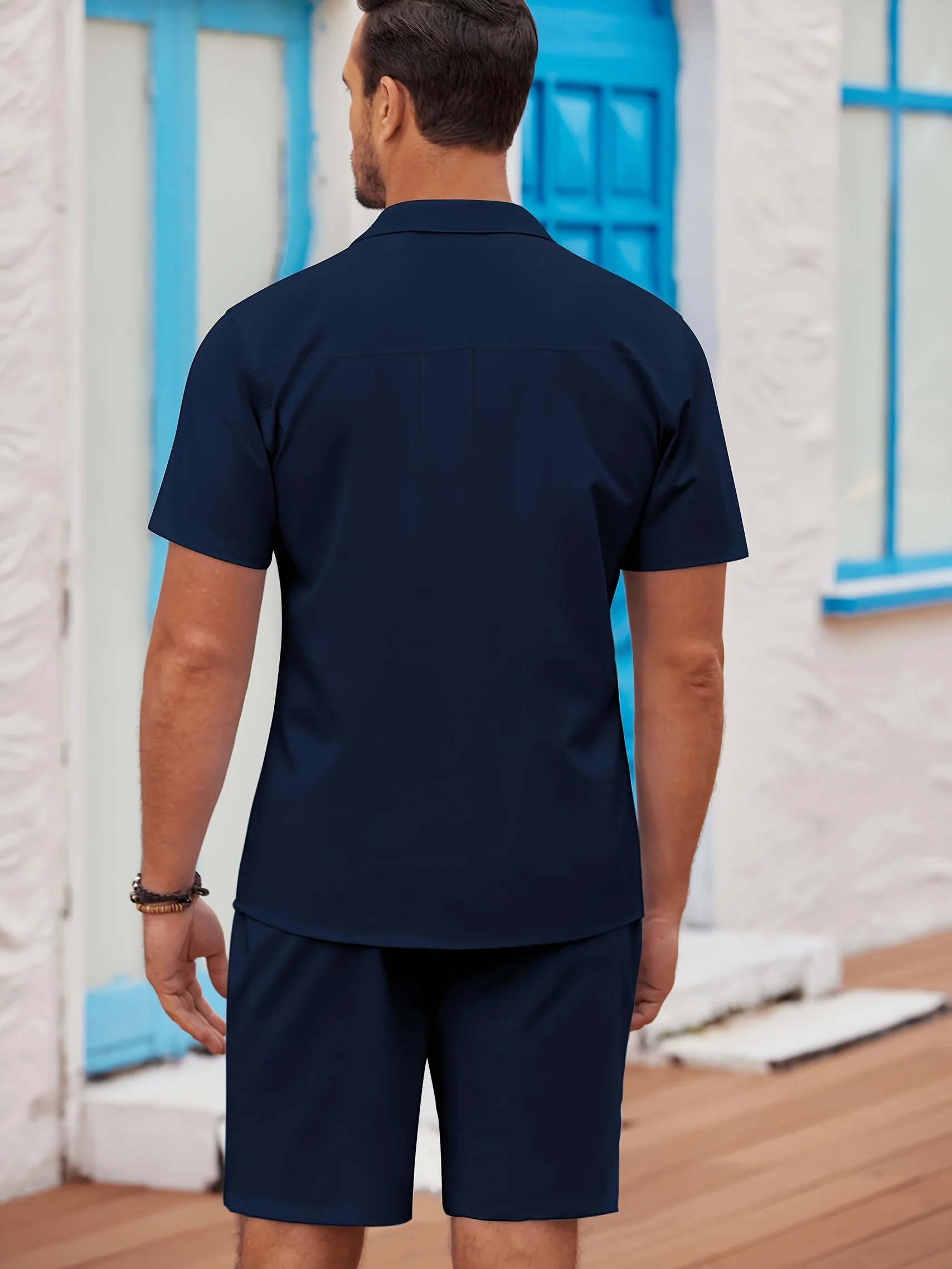 Ensemble 2 pièces pour hommes, chemises à revers ,Shorts décontractées – Image 7