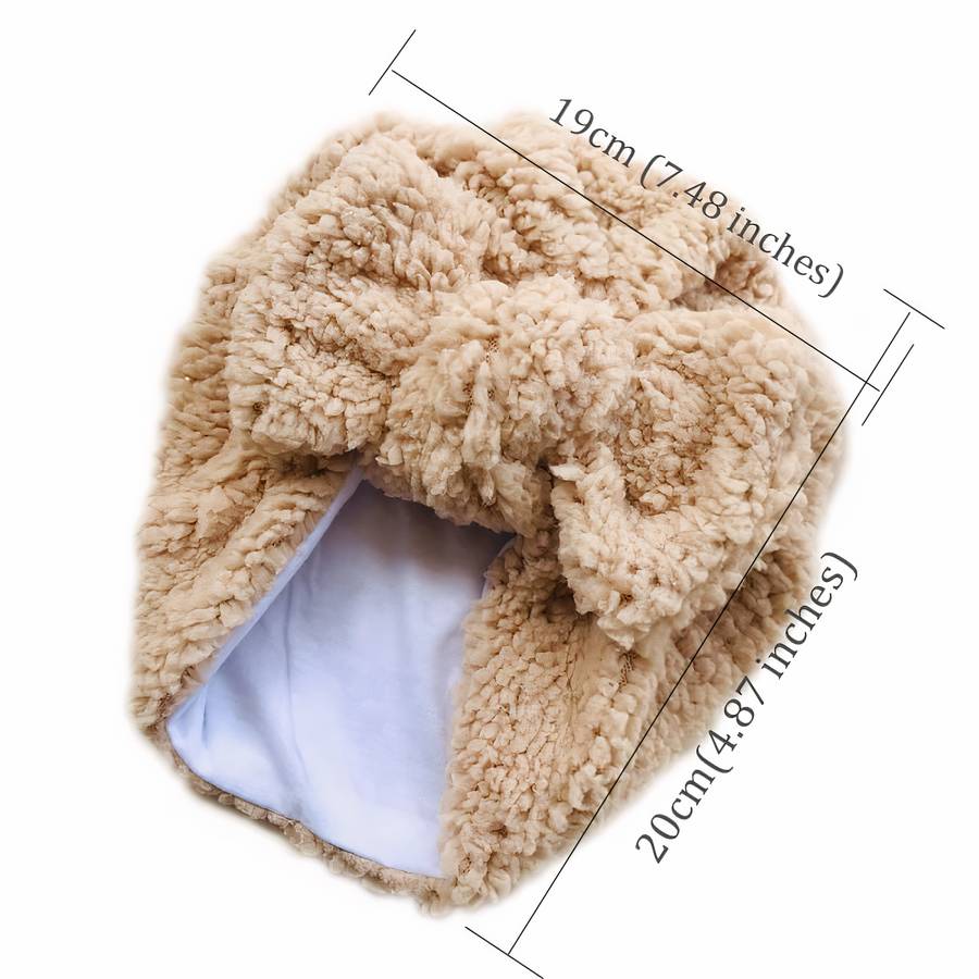 Turban pour bébé d’hiver en tissu épais kaki – Image 3
