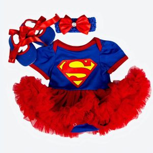 Déguisement bébé Super Man avec body manches courtes et volants