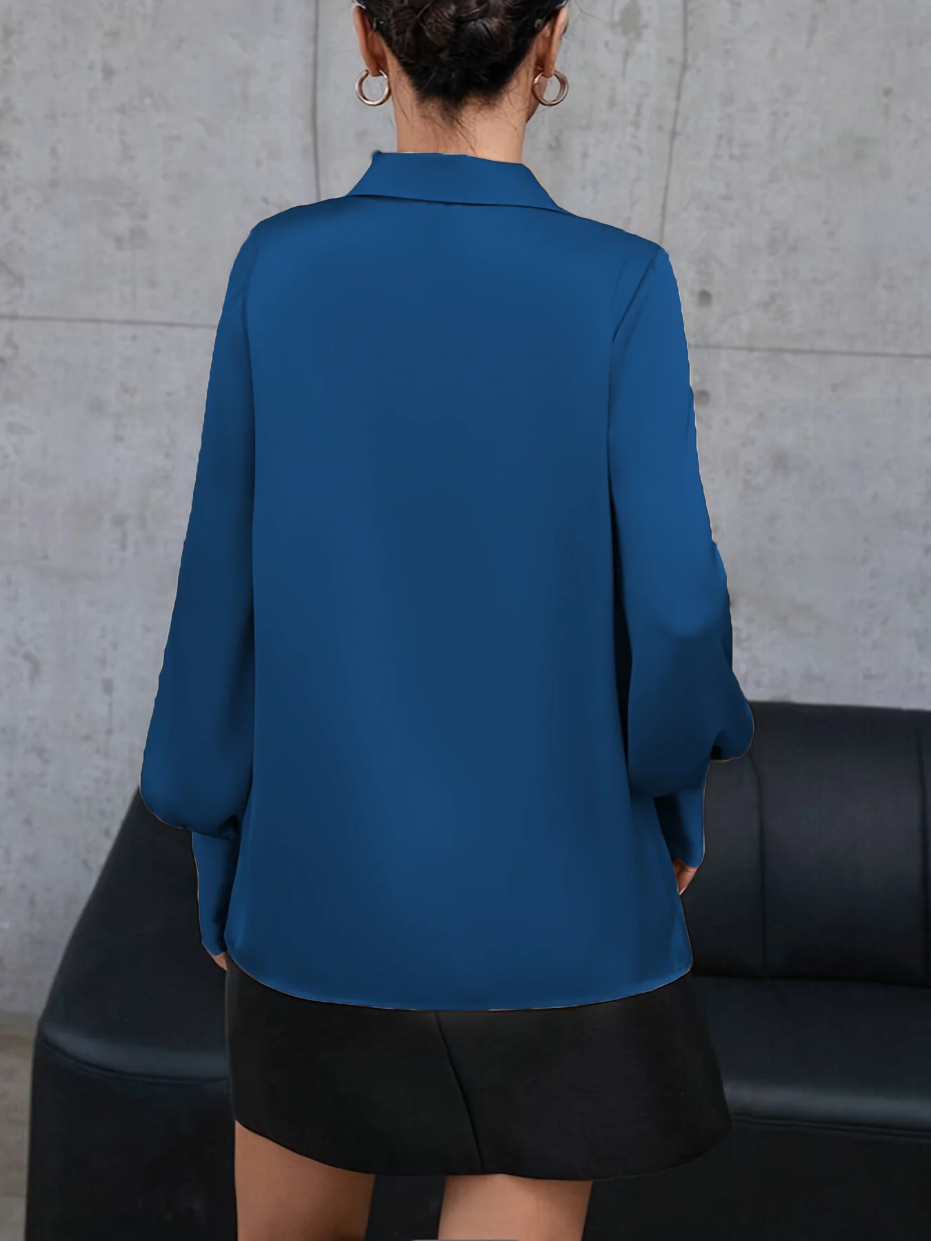 Chemise élégante en satin à manches longues – Image 6