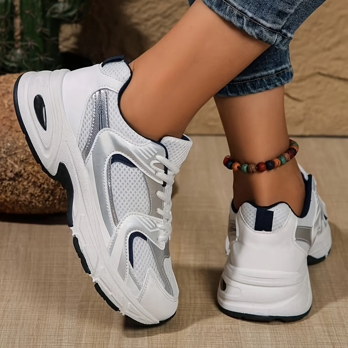 Baskets à plateforme épaisse pour femme – Dessus en maille respirante – Image 7