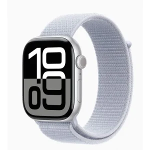 Apple Watch S10 Alu Argent 46mm GPS+Cellulaire Sport Bleu Nuage (MWY23QF/A)