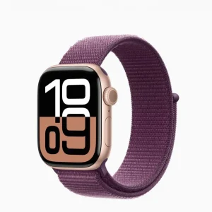 **Apple Watch S10 42mm Alu Or Rose GPS + Cellular Sport Prune (MWXC3QF/A)**