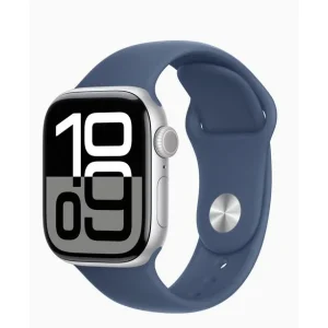 Apple Watch S10 Alu Argent 42 mm GPS + Cellulaire Sports Denim (MWX43QF/A)