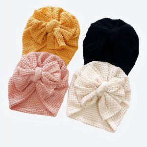 Turban en tricot avec noeud pour bébé