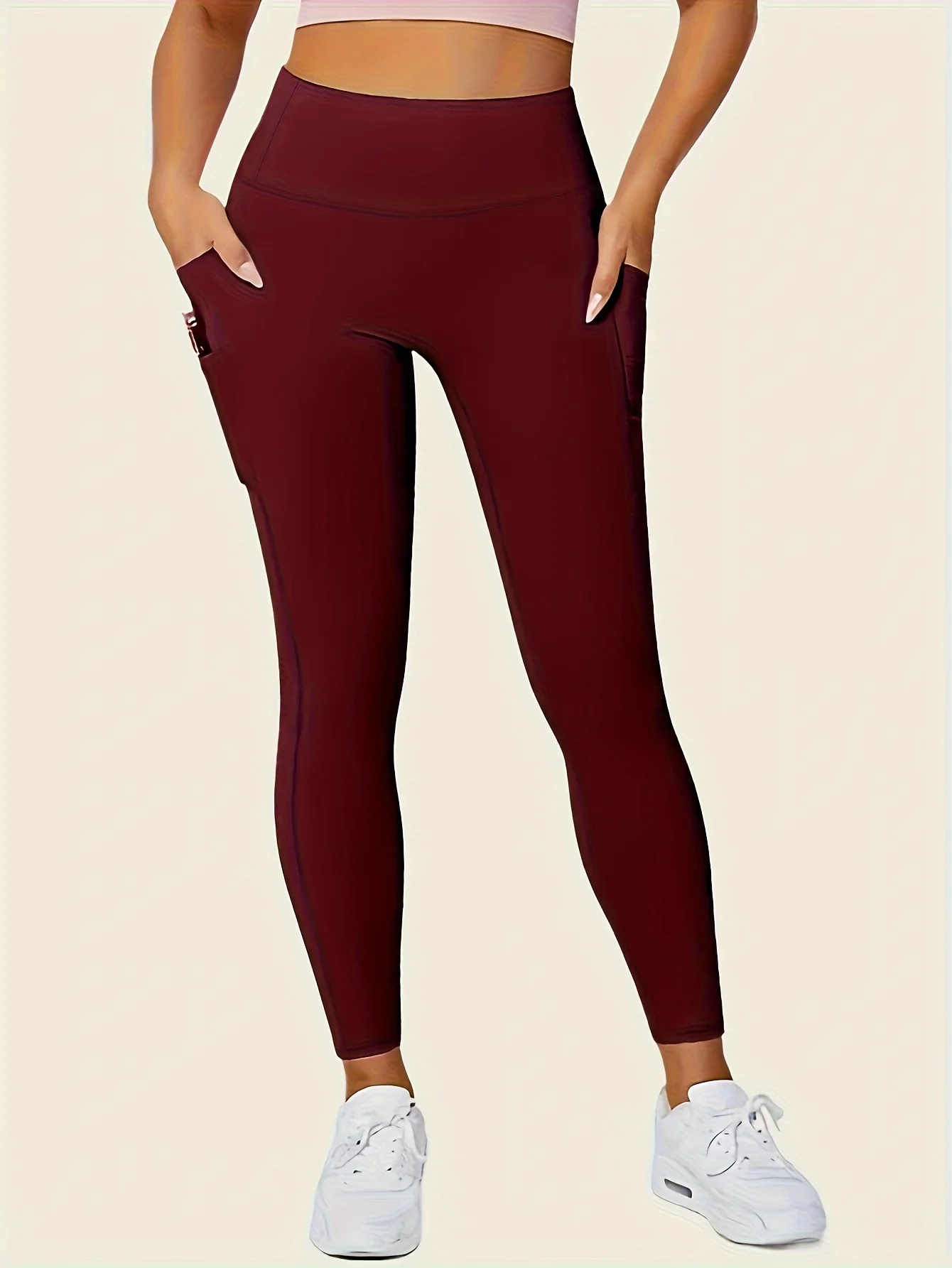 Leggings Slim taille haute sans couture avec poches latérales, vêtements de sport – Image 7