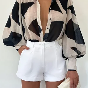 Chemise imprimée élégante à manches longues