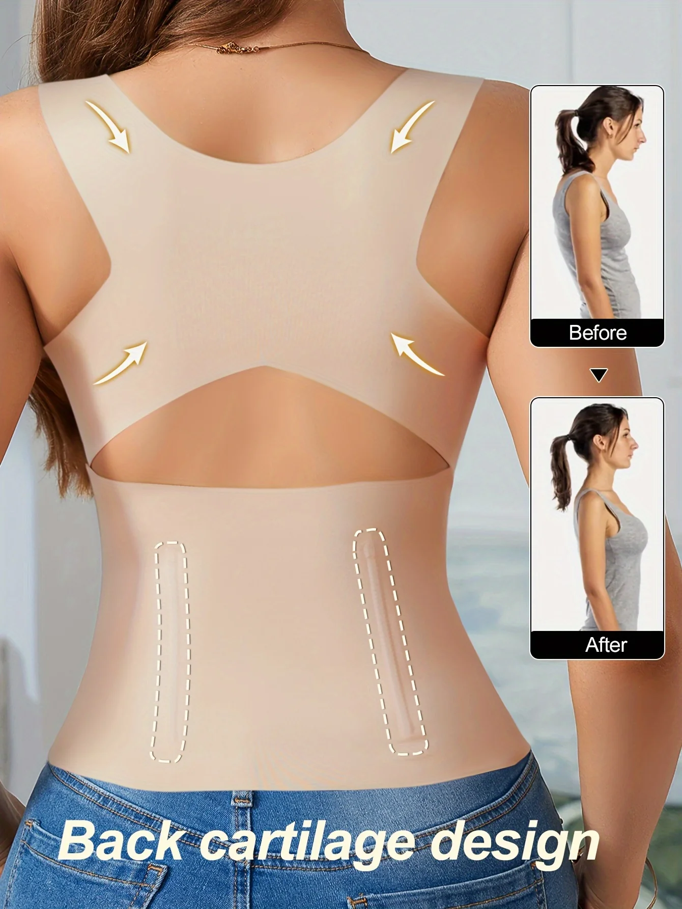 Débardeur en élasthanne respirant et hautement extensible avec soutien du dos – Image 2