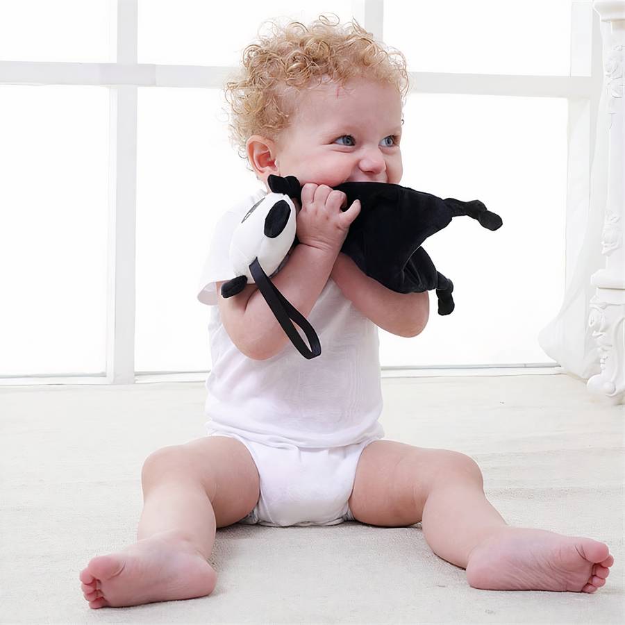 Doudou bébé panda mignon noir et blanc – Image 3