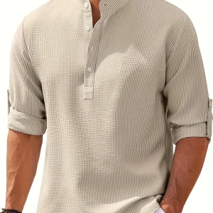 Chemise à revers unie, pull décontracté à col en v
