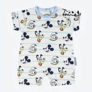 Barboteuse à manches courtes pour Bébé Mickey Mouse blanc