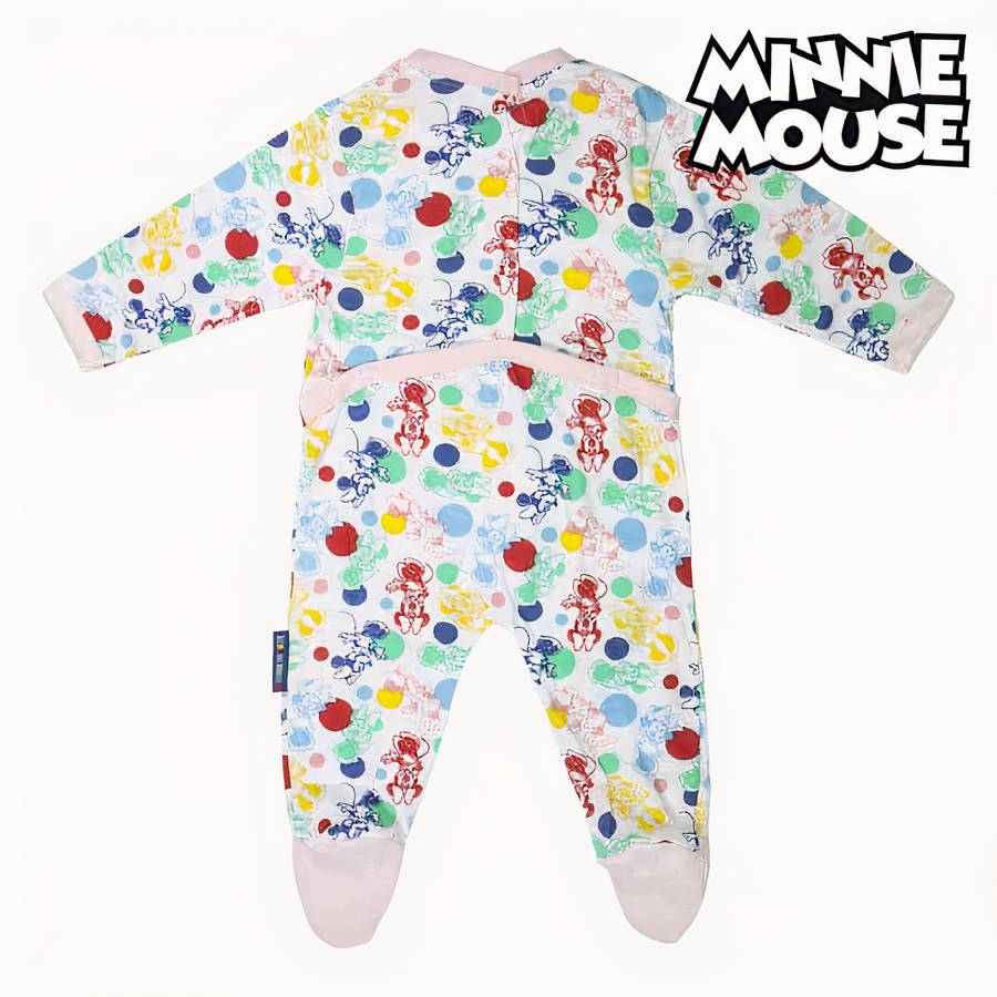 Barboteuse à manches longues Minnie Mouse blanc pour bébé – Image 3