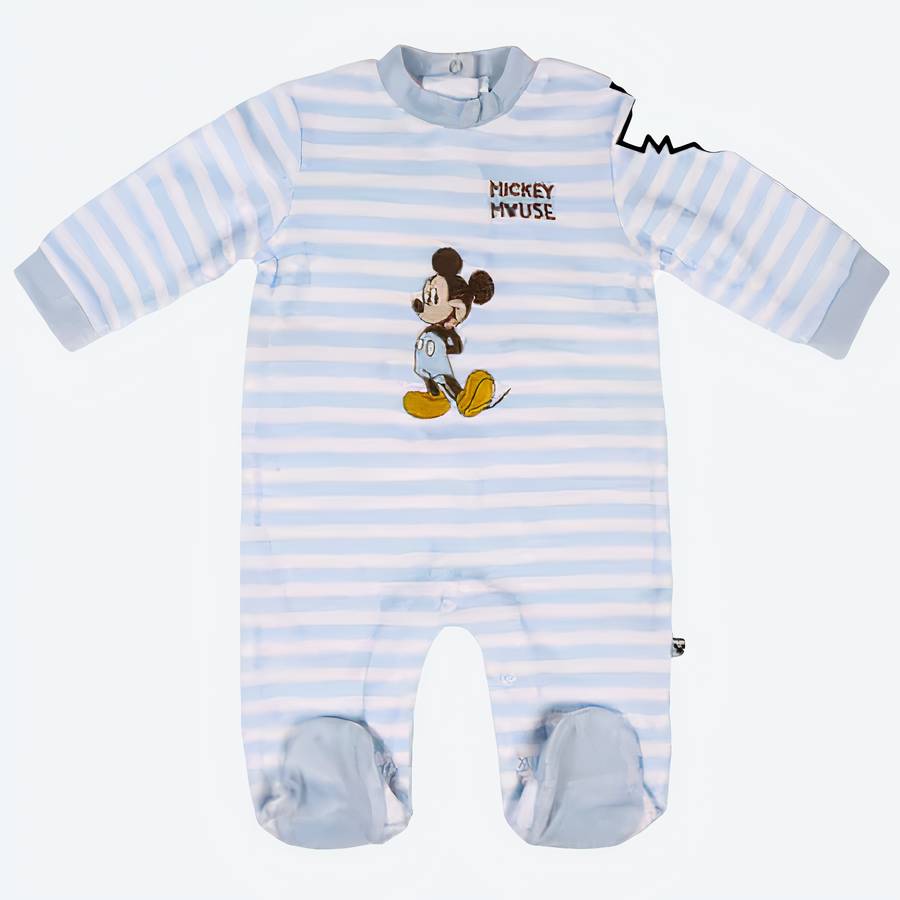 Barboteuse à manches longues pour bébé Mickey Mouse Gris Blanc