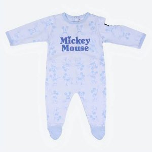 Barboteuse bleue à manches longues Mickey