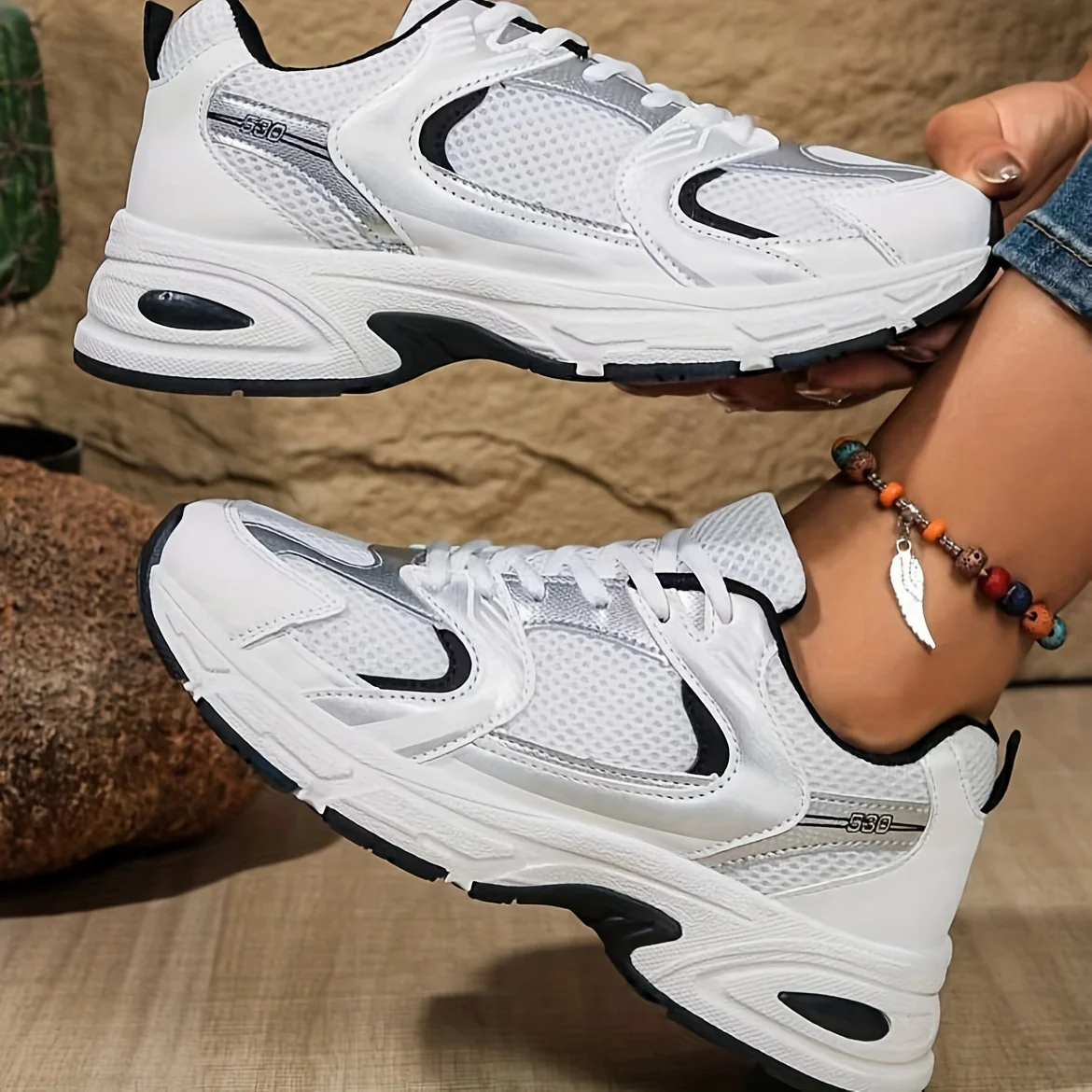 Baskets à plateforme épaisse pour femme – Dessus en maille respirante – Image 9