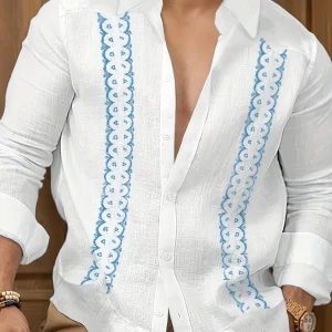 Chemise décontractée  de coton et de lin