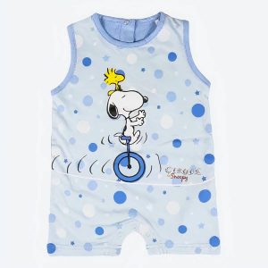 Barboteuse sans manches Snoopy bleu ciel pour bébé