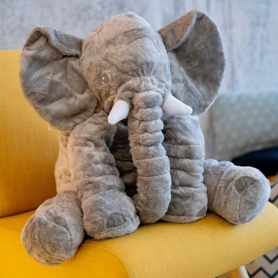Peluche oreiller pour bébé en forme d’éléphant – Image 3