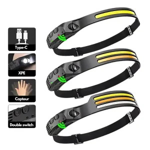 COB LED | Lampe frontale à capteur LED rechargeable